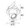 Modular Pupil Recessed Adjustable 72 1x LED 2700K Medium DE White Structure